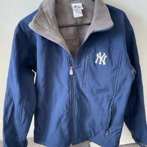 New York Yankees MLB Thermal-Based Medium Blue Jacket with Large Zipper Pockets